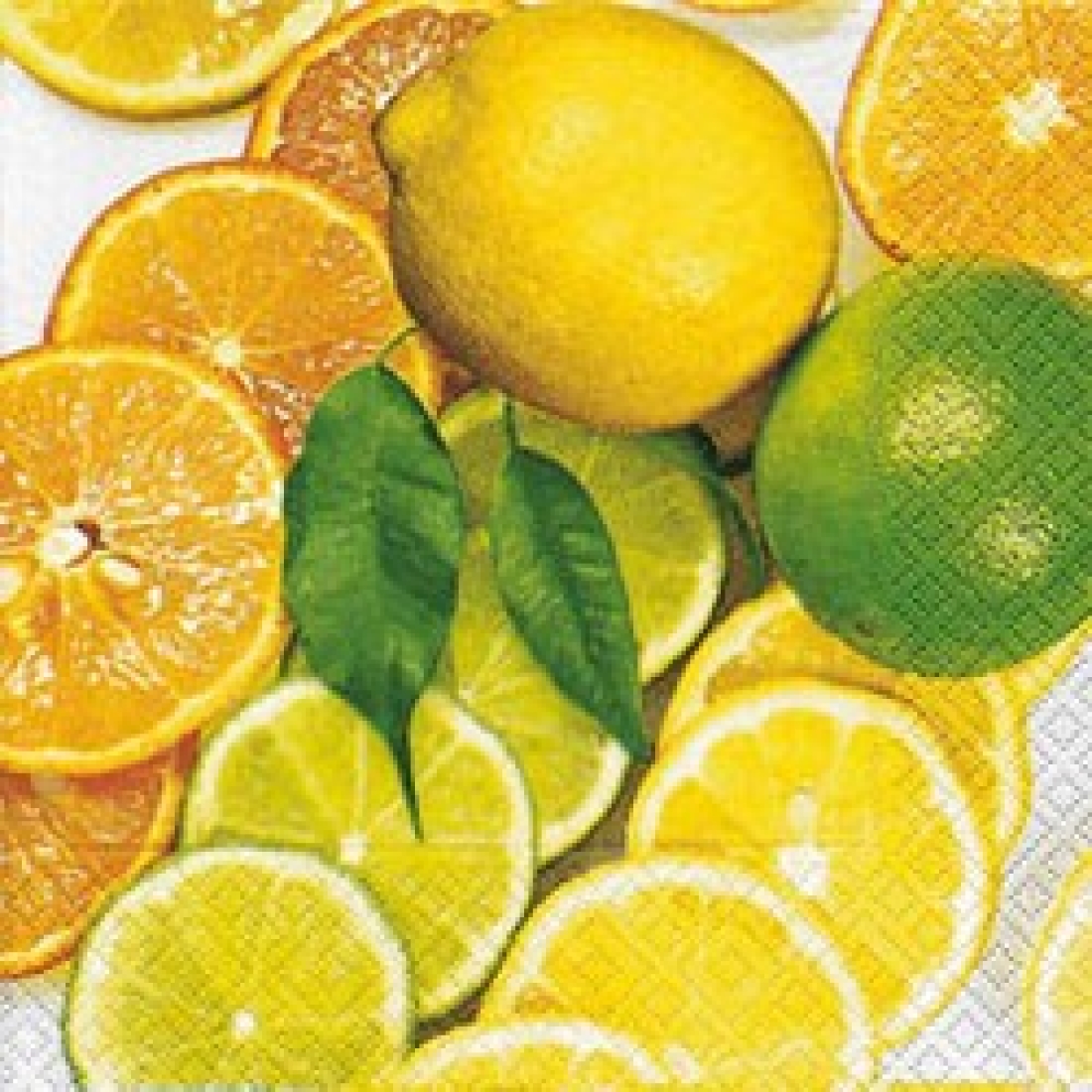 Servietten 33 x 33 cm, bedruckt, Design: TRILOGY OF CITRUS